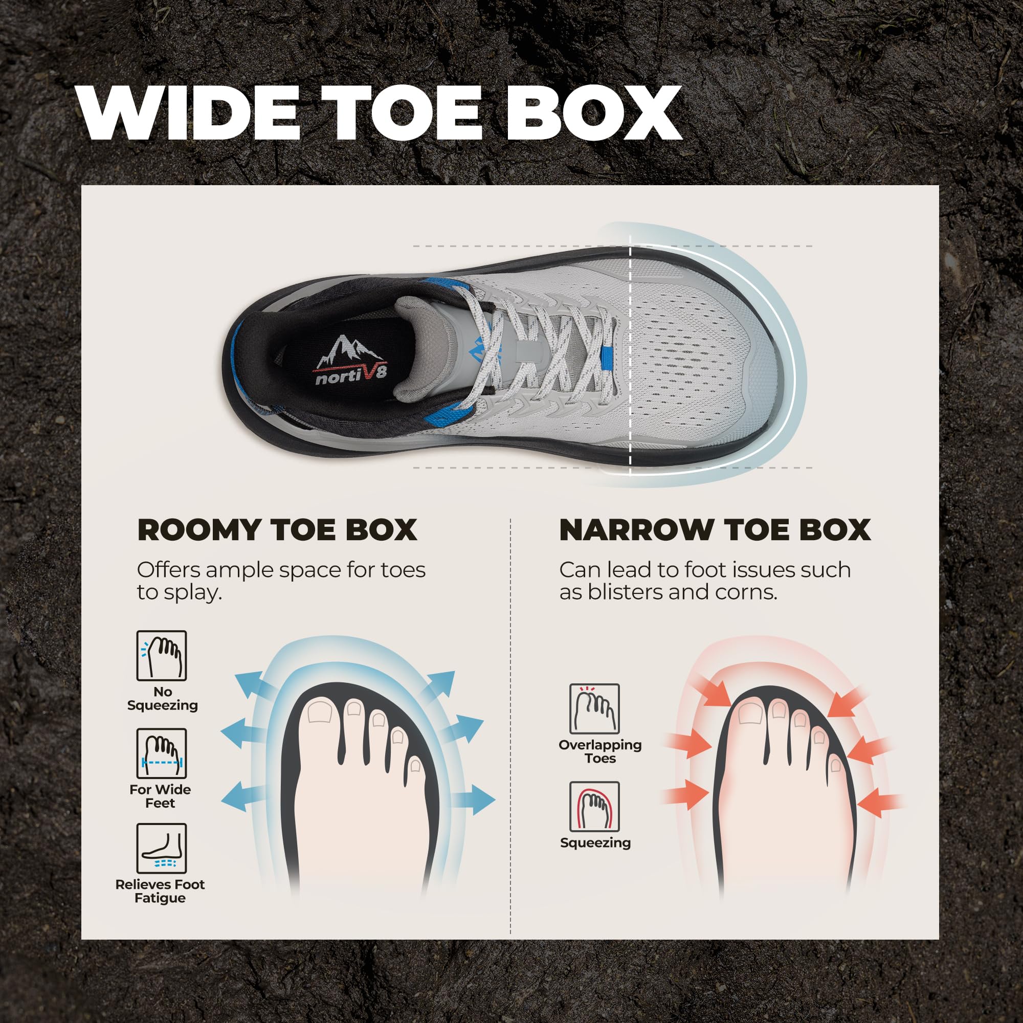 NORTIV 8 Men's Wide Toe Box Trail Running Shoes Cushion Walking Barefoot Tennis Workout Gym Cross Training Shoe Fashion Sneakers Whitney,Size 13,Black/Light Grey,SNRS25001M