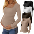Huukeay 4 Pack Women's Maternity Shirts, X-Large, 4-Color