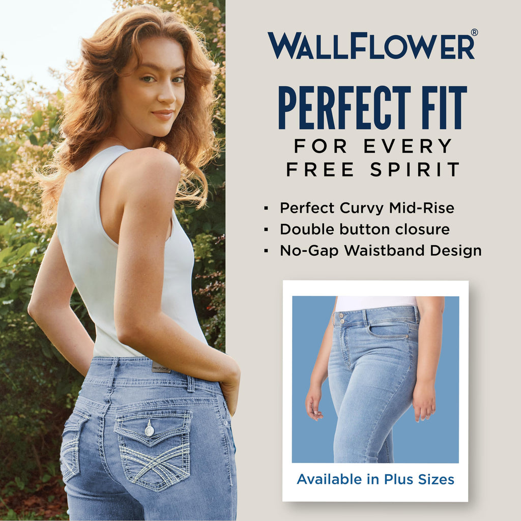 WallFlower Women's InstaStretch Luscious Curvy Bootcut Jeans, Albury, 11