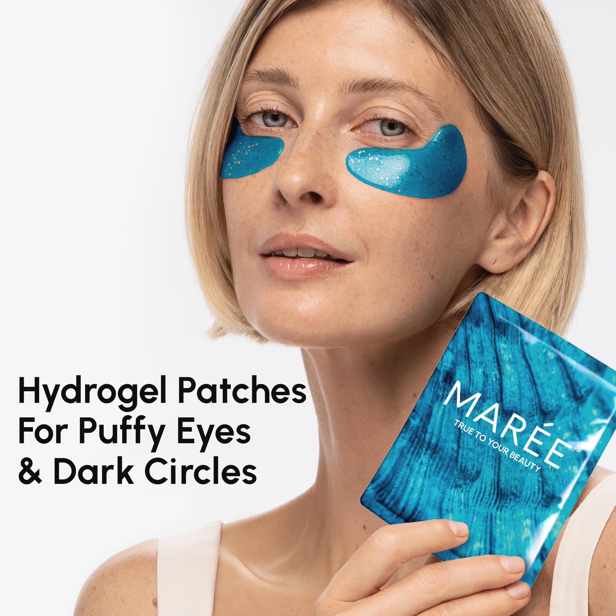 MAREE Eye Gels - Cooling Pads Under Eye Patches for Puffy Eyes and Dark Circles with Collagen & Hyaluronic Acid - Anti Wrinkles Under Eye Masks Skincare Treatment for Puffiness - Parches Para Ojeras