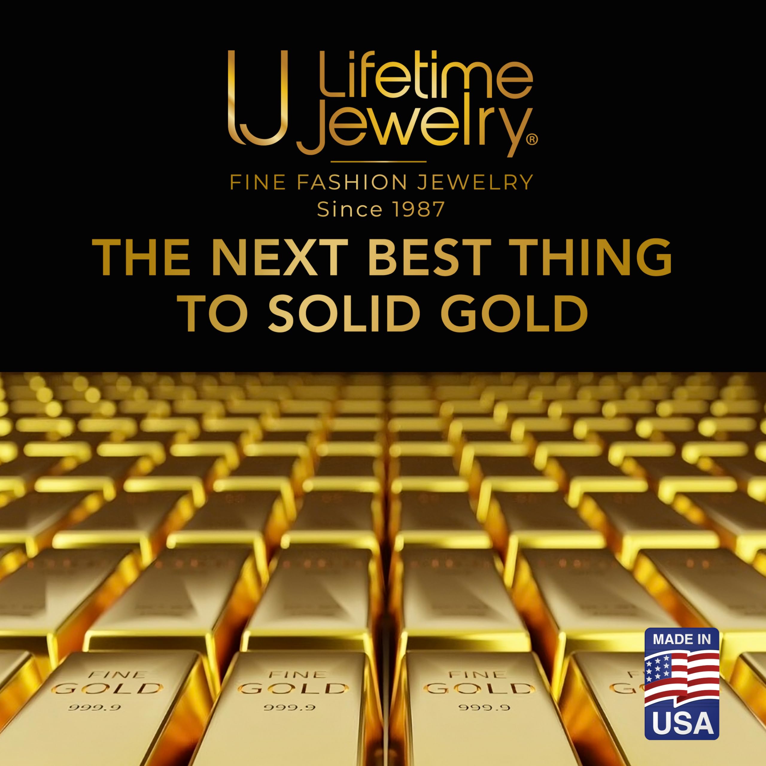 LIFETIME JEWELRY 9mm Flexible Herringbone Chain Necklace 24k Real Gold Plated (18 inches, Gold)