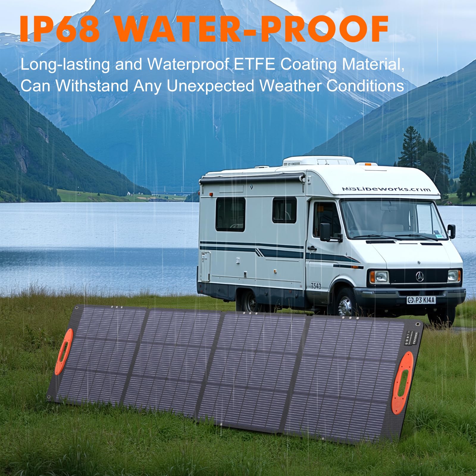 SOKIOVOLA N-Type 16BB 200W Portable Solar Panel for EF/Jackery/Bluetti/Anker Power Station 20V Foldable Solar Panel 25% High Efficiency IP68 Waterproof for Outdoor Trip RV Camping Blackout Off Grid
