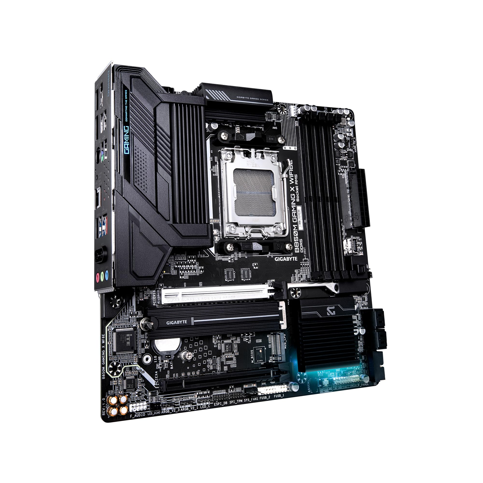 GIGABYTE B850M Gaming X WIFI6E AMD AM5 mATX Motherboard, Support AMD Ryzen 9000/8000/7000 Series, DDR5, 10+2+2 Power Phase, 2X M.2, PCIe 5.0, USB-C, WIFI6E, 2.5GbE LAN, EZ-Latch, 5-Year Warranty