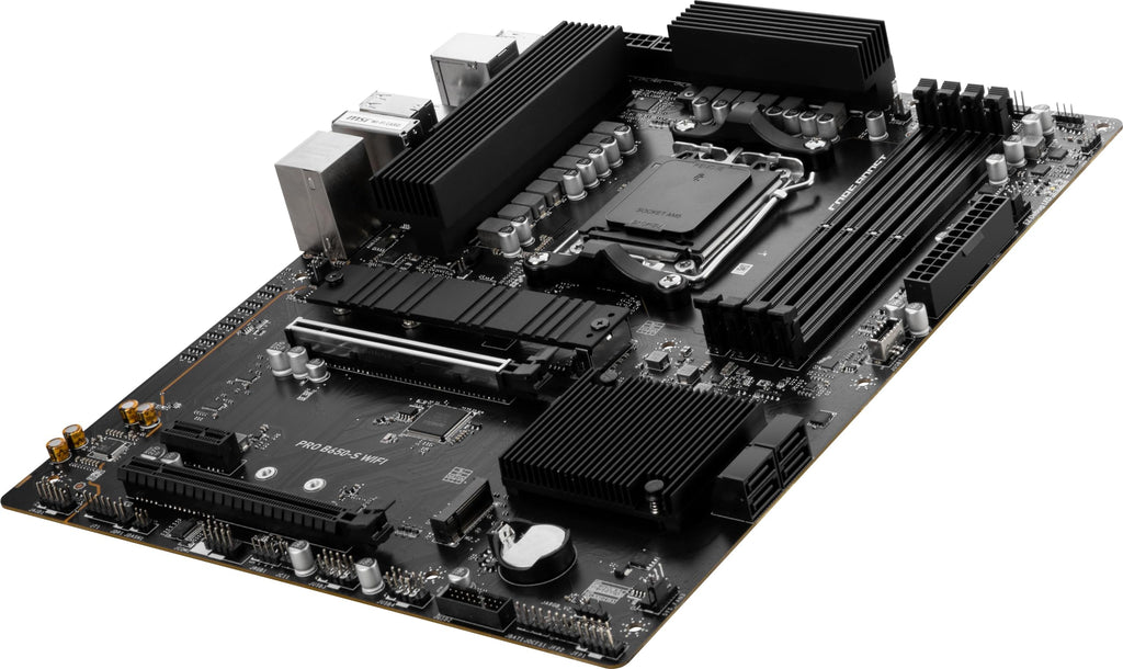 MSI PRO B650-S WiFi ProSeries Motherboard (AMD Ryzen 9000/8000/7000 Series Processors, AM5, DDR5, PCIe 4.0, M.2 Slots, SATA 6Gb/s, USB 3.2 Gen 2, HDMI/DP, Wi-Fi 6E, Bluetooth 5.3, 2.5Gbps LAN, ATX)