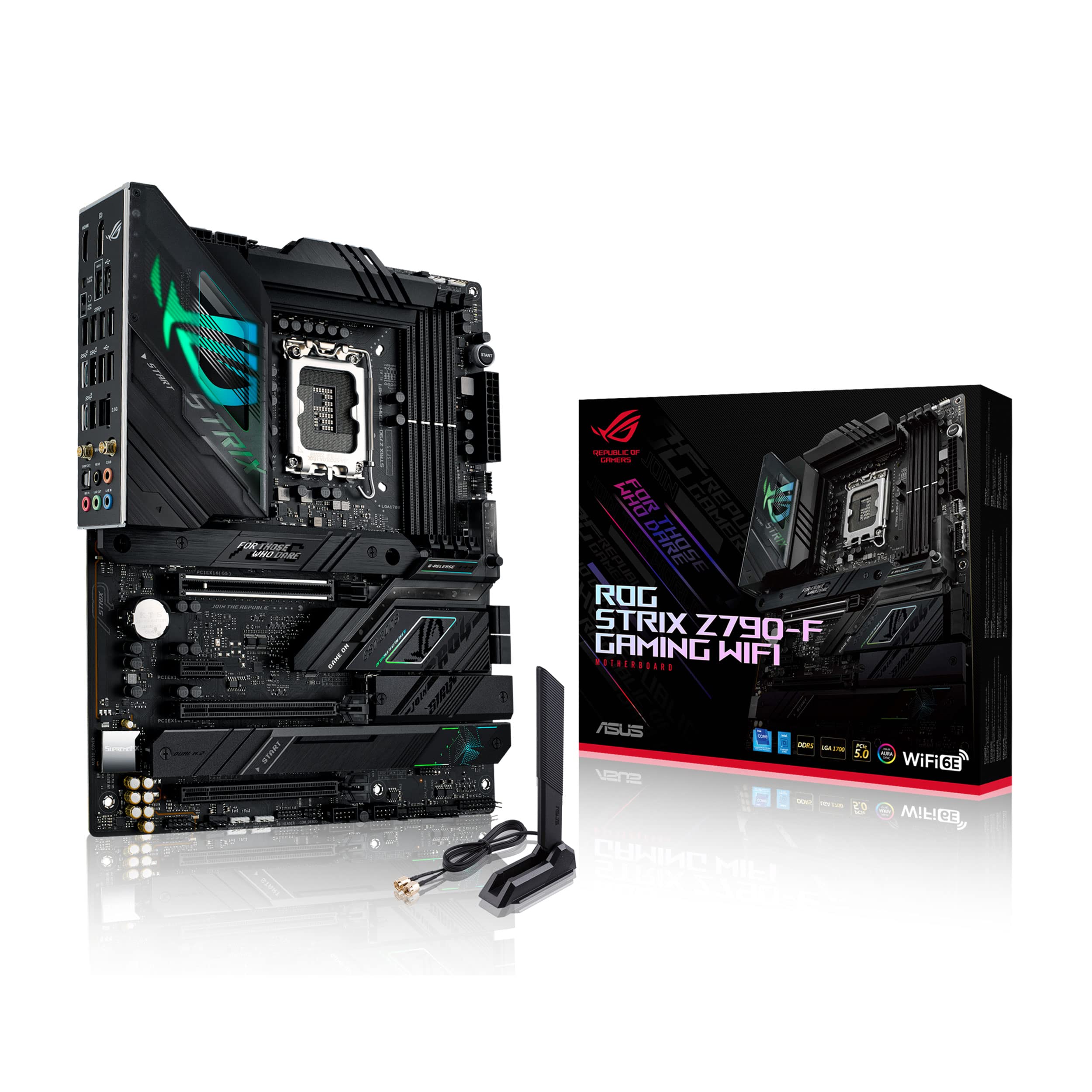 ASUS ROG Strix Z790-F Gaming WiFi 6E LGA 1700(Intel 14th&13th &12th Gen) ATX Gaming Motherboard(16 + 1 Power Stages,DDR5,Four M.2 Slots, PCIe 5.0,WiFi 6E,USB 3.2 Gen 2x2 Type-C with PD 3.0 up to 30W)