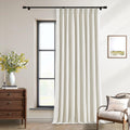 Natural Cream Linen Black Out Curtains 120 Inch Long for Living Room Bedroom 1 Panel Room Darkening Pinch Pleated Back Tab Extra Long Blackout Curtains Boho Farmhouse Thermal Insulated Drapes 60x120