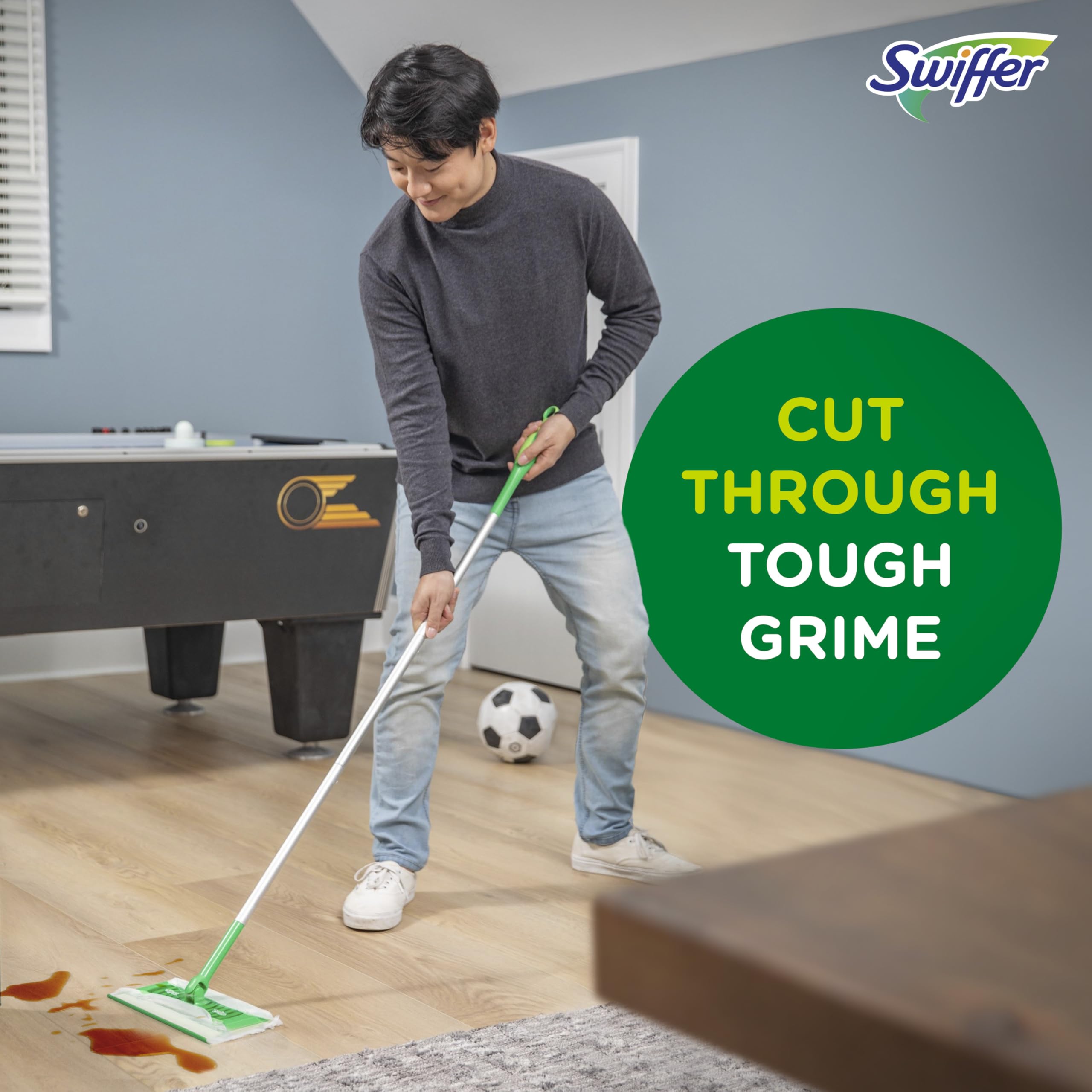 Swiffer Sweep + Mop, Wet Pads Refill, Floor Cleaner for Dirt, Dust, Hair, Cleaning Cloths for Mopping Home, Bathroom, Kitchen, All Purpose Multi-Surface Floor Wipes, Fresh, 24ct