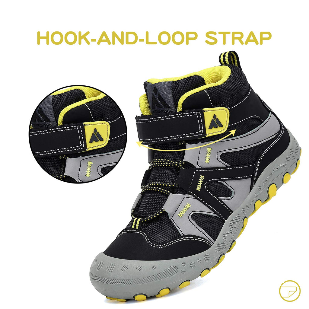 Mishansha Boys Girls Shoes Outdoor Hiking Waterproof Breathable Little Kids Ankle Sneaker Boots with Anti-Slip Rubber Sole Black 2 Little Kid
