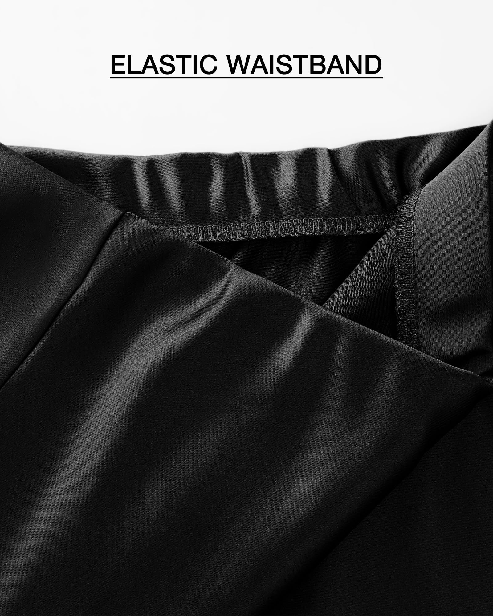BTFBM 2026 Womens Spring Summer Long Satin Skirt Silk Elegant High Waist Cocktail Party Wedding Flowy A-Line Midi Skirts(Black, Small)