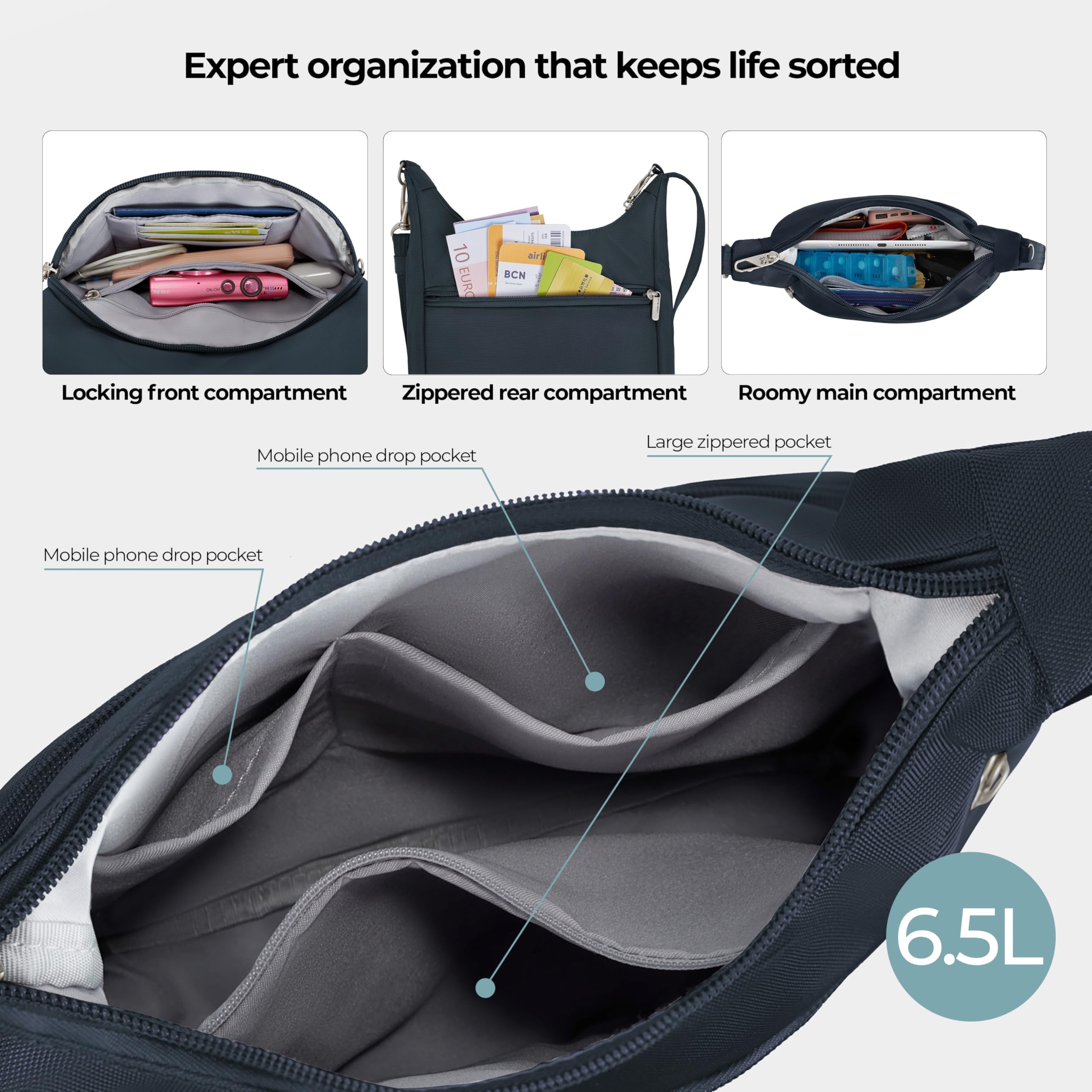 Travelon Anti-Theft Classic Essential Messenger Bag