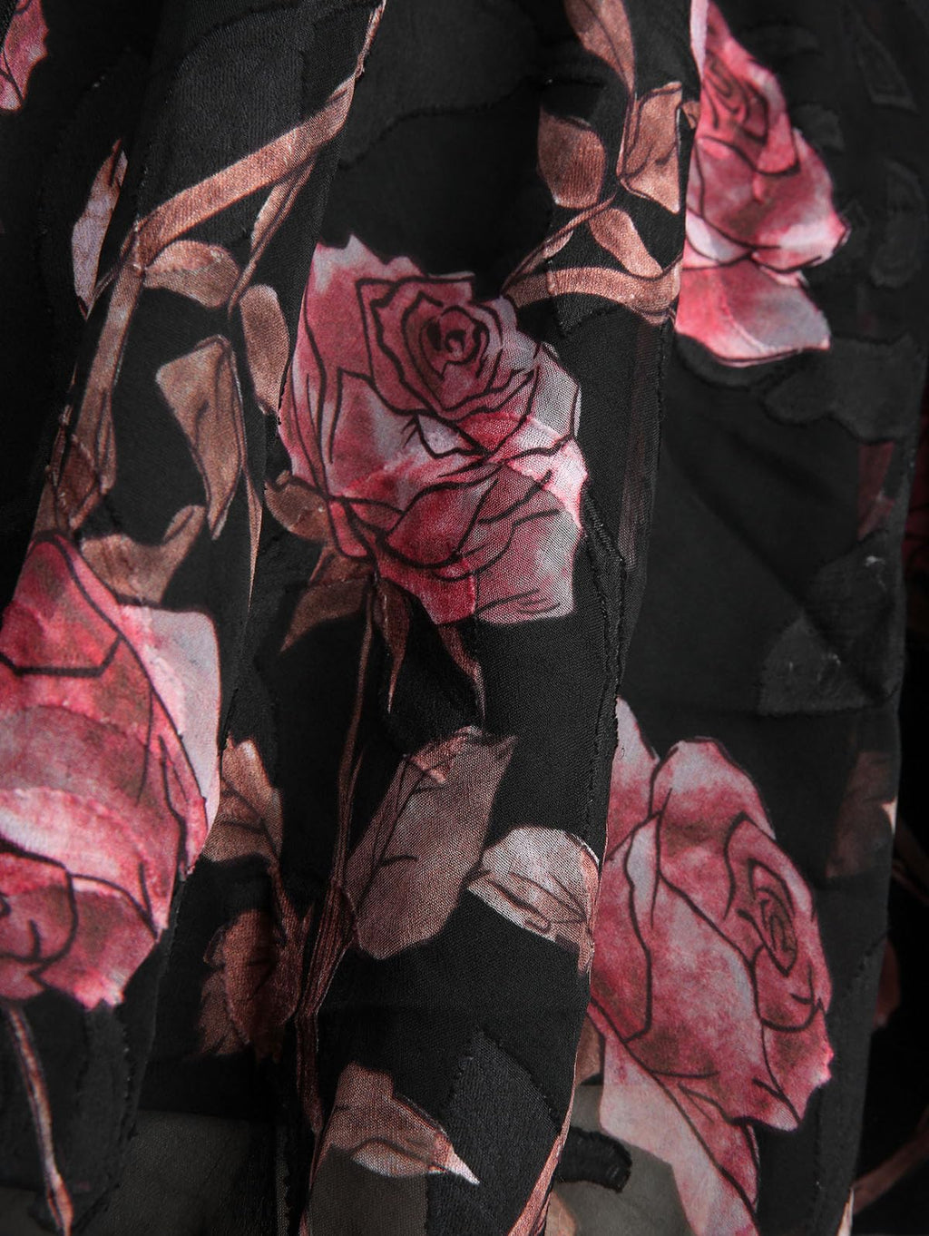 Rosegal Plus Size Women Gothic Costume T-Shirt 2 in 1 Top Cold Shoulder Chiffon Bell Sleeves Rose Flower Print Lace Up Flowy Top(Black/S)