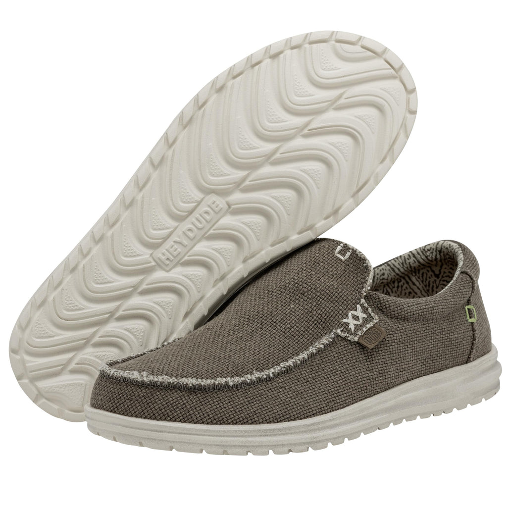 HEYDUDE Men's Mikka Braided Size 11| Men's Loafers | Men's Slip On Shoes | Comfortable & Light-Weight Brown