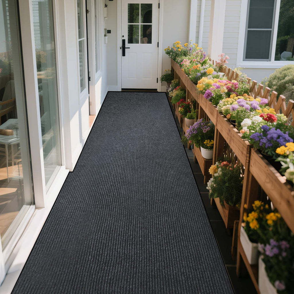 Entrance Mat for Home or Office - 3 x 5 Feet, Carpeted Indoor/Outdoor Entry Mat - Absorbent, Slip Resistant, Heavy Duty, Low-Profile, Easy to Clean, Rubber Entry Mat - Charcoal