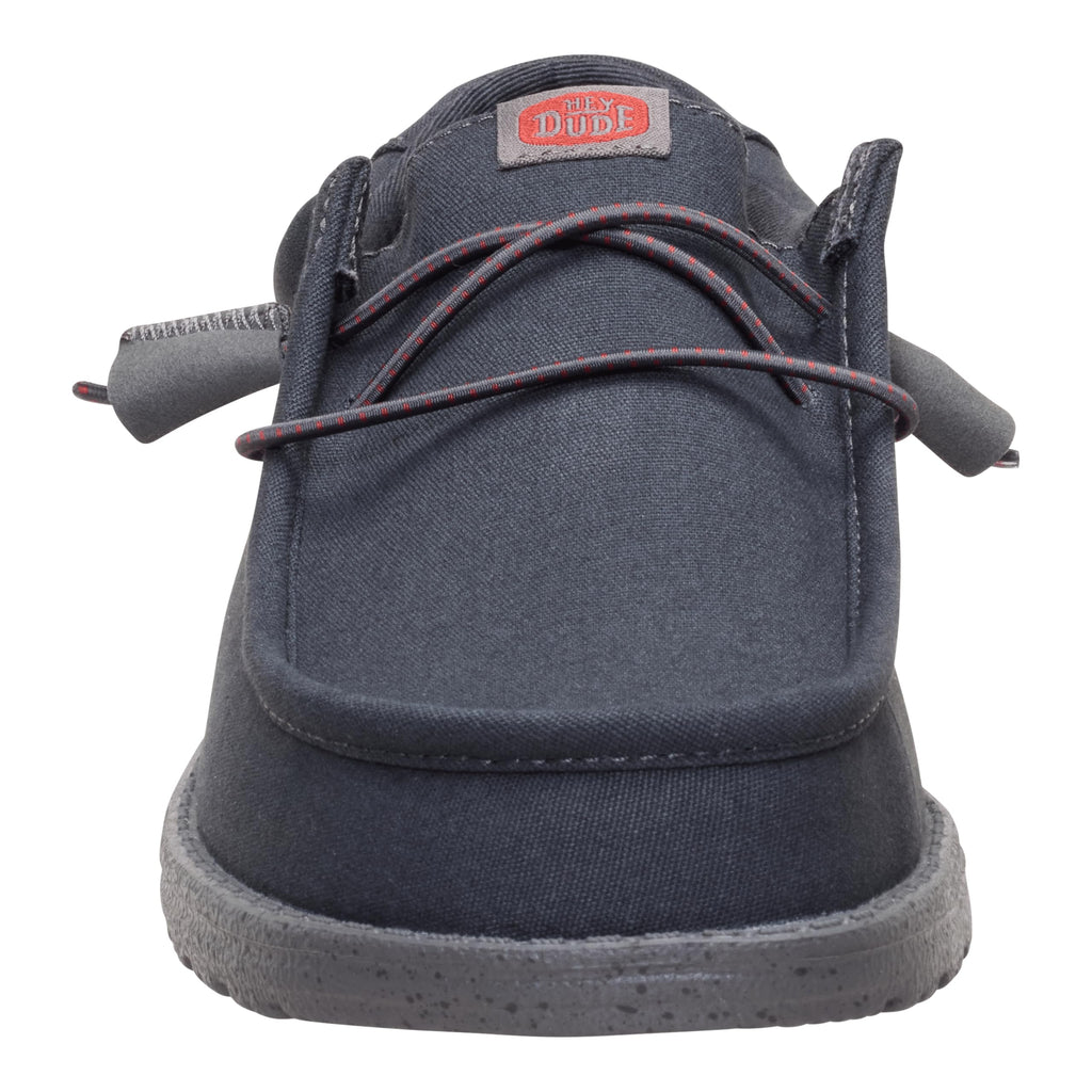 HEYDUDE Men's Wally Canvas Dark Grey Size 11, Men’s Shoes, Slip-on Loafers, Comfortable & Light-Weight