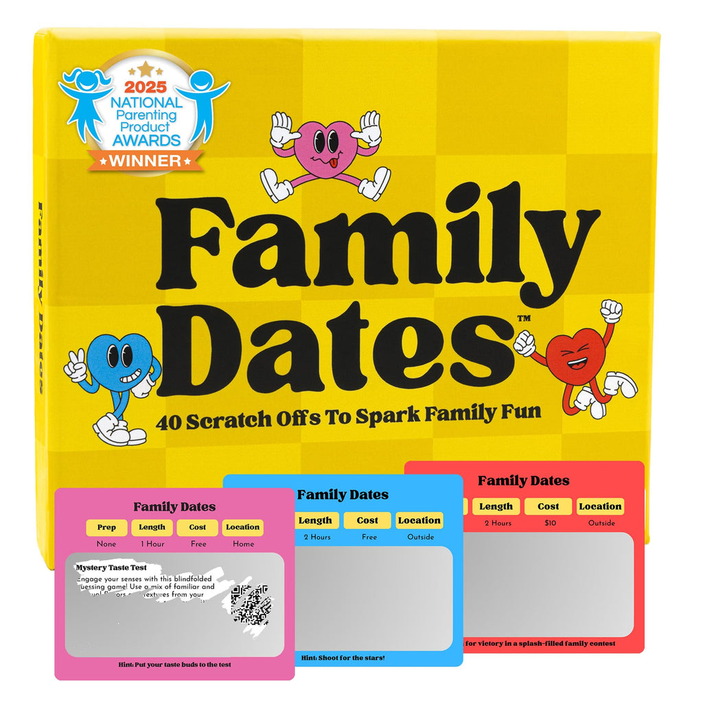 Happy Duo Family Dates 40 Scratch Off Cards – Fun Activities & Date Night Ideas for Kids and Parents – Adventure Card Game for Families – Valentine Gift for Kids & Family Nights