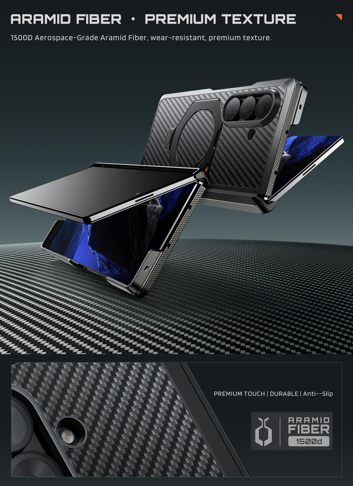 SUPCASE for Galaxy Z Fold 8 Ultra/Z Fold 7 Case, 360° Magnetic Stand, Black