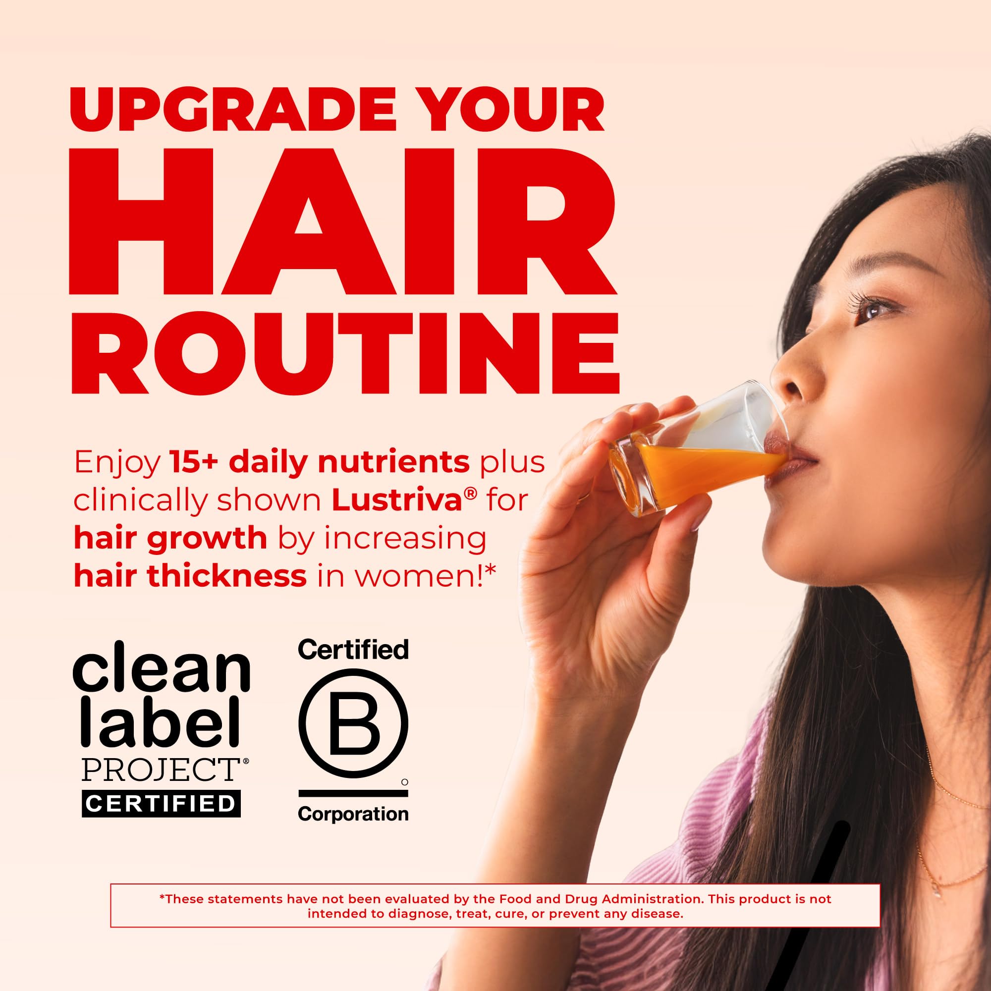 MARYRUTH'S Liquid Multivitamin+Hair Growth | Clinically Tested for Thicker Hair & Facial Wrinkles in Women | Biotin 10000mcg | Lustriva Hair Growth Supplement | Skin Care | Age 18+ | 30 Fl Oz
