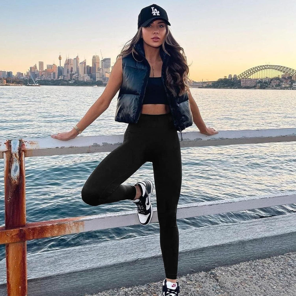 TNNZEET 3 Pack Leggings for Women - Black Tummy Control High Waisted Soft Yoga Pants for Workout Gym Running with Pockets