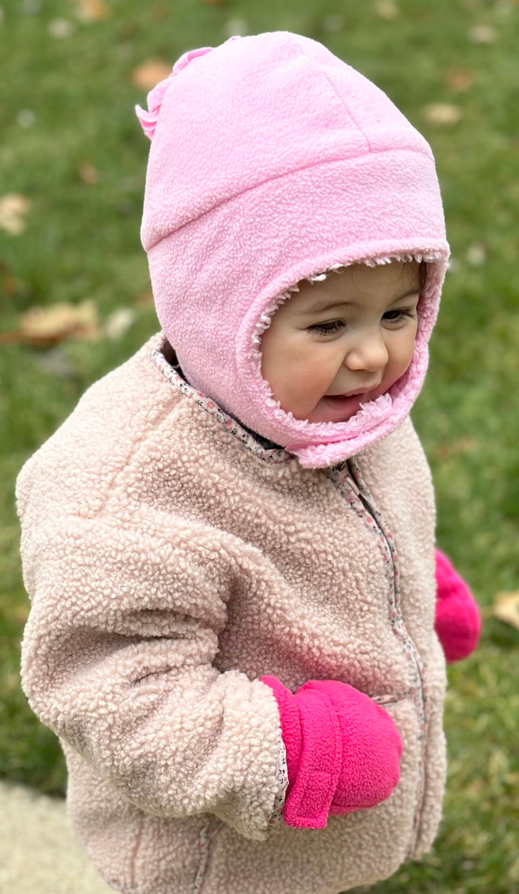 N'Ice Caps Baby Toddler Mittens Kids 2 Pairs Fleece Gloves Winter Warm Sherpa Lined Pack (Pink/Fuchsia Pack - Infant No Thumbs, 6-18 Months)