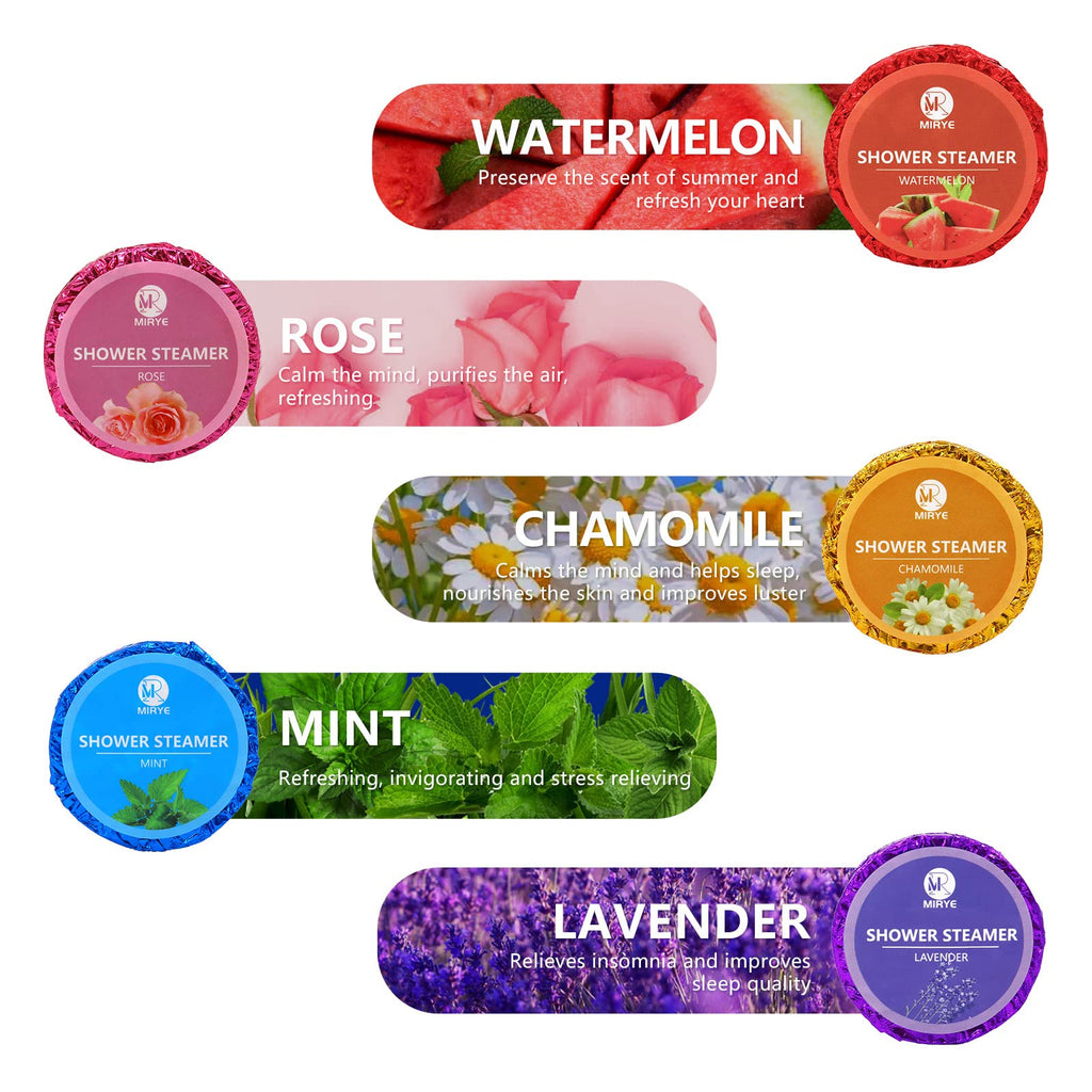 40 PCS Shower Steamers Aromatherapy for Women or Men, 10 Scent Shower Bomb Organic with Natural Essential Oil Relaxation, Self Care Valentine's Day Gifts Birthday Gifts for Her Him Adults