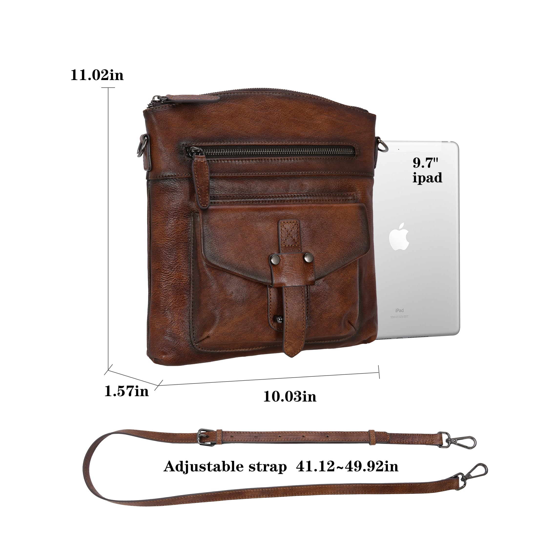 HESHE Leather Crossbody Bags for Women Shoulder Handbags Satchel Purse(CE)
