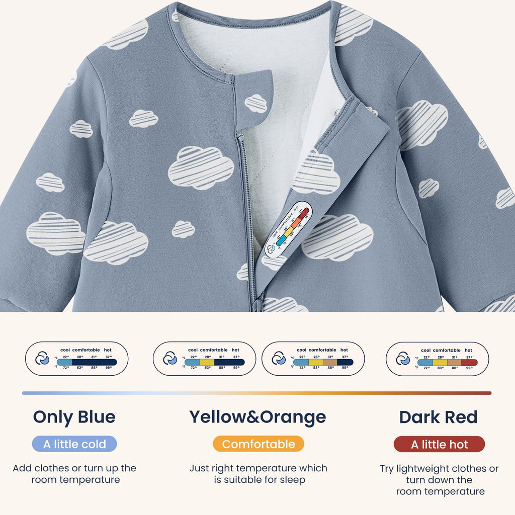 kaiya baby Unisex Sleeping Bag for Babies and Toddlers 2.5 Tog Sleep Sack 0-6Months, Long Sleeve Sleep Sack, Wearable Blanket Baby, One Piece with Sleeves, Gifts for Baby