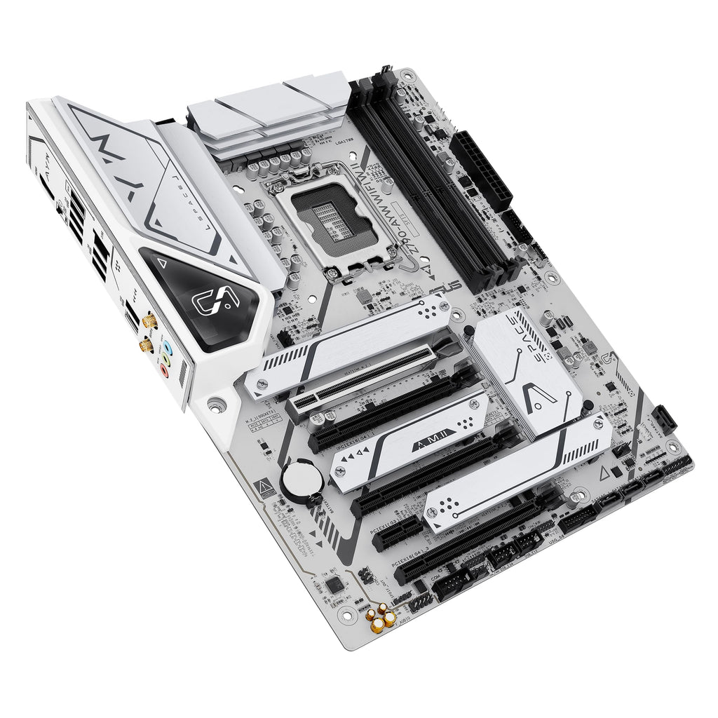ASUS Z790-AYW WiFi W II Intel Z790 (LGA 1700) ATX Motherboard with PCIe® 5.0, 3X M.2, 12+1 DrMOS, DDR5, WiFi 6, 2.5Gb LAN, HDMI, USB 10Gbps Type-C®, USB 10Gbps Type-C®, Thunderbolt™, USB4®, Aura Sync