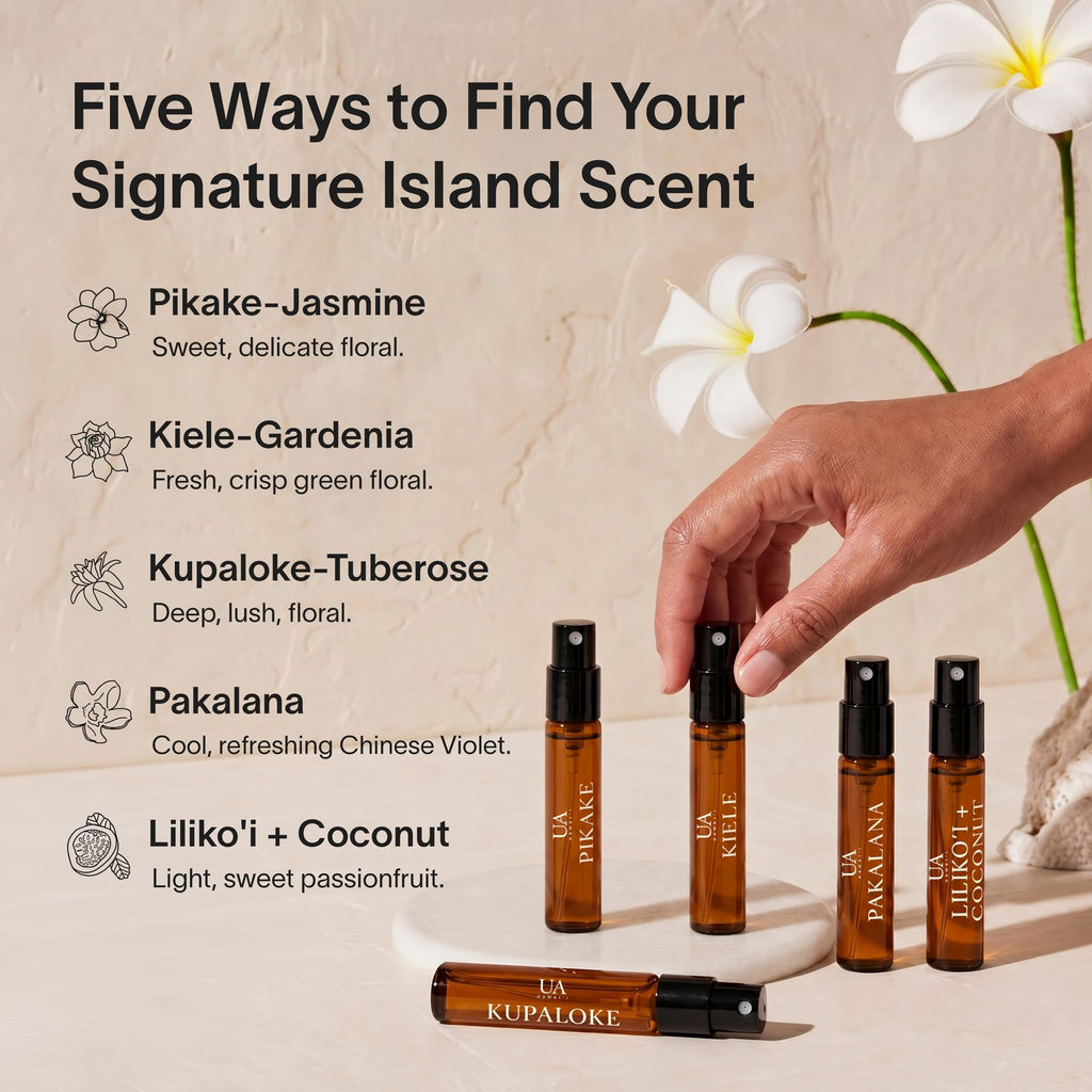 Variety Pack Body and Hair Mist from Hawaii, Hair Perfume for a Light, Hydrating Refresh, Body Mist for Women and Men, Alcohol-Free, With Moisturizing Hyaluronic Acid & Glycerin, Glass Bottle, 3.4 oz