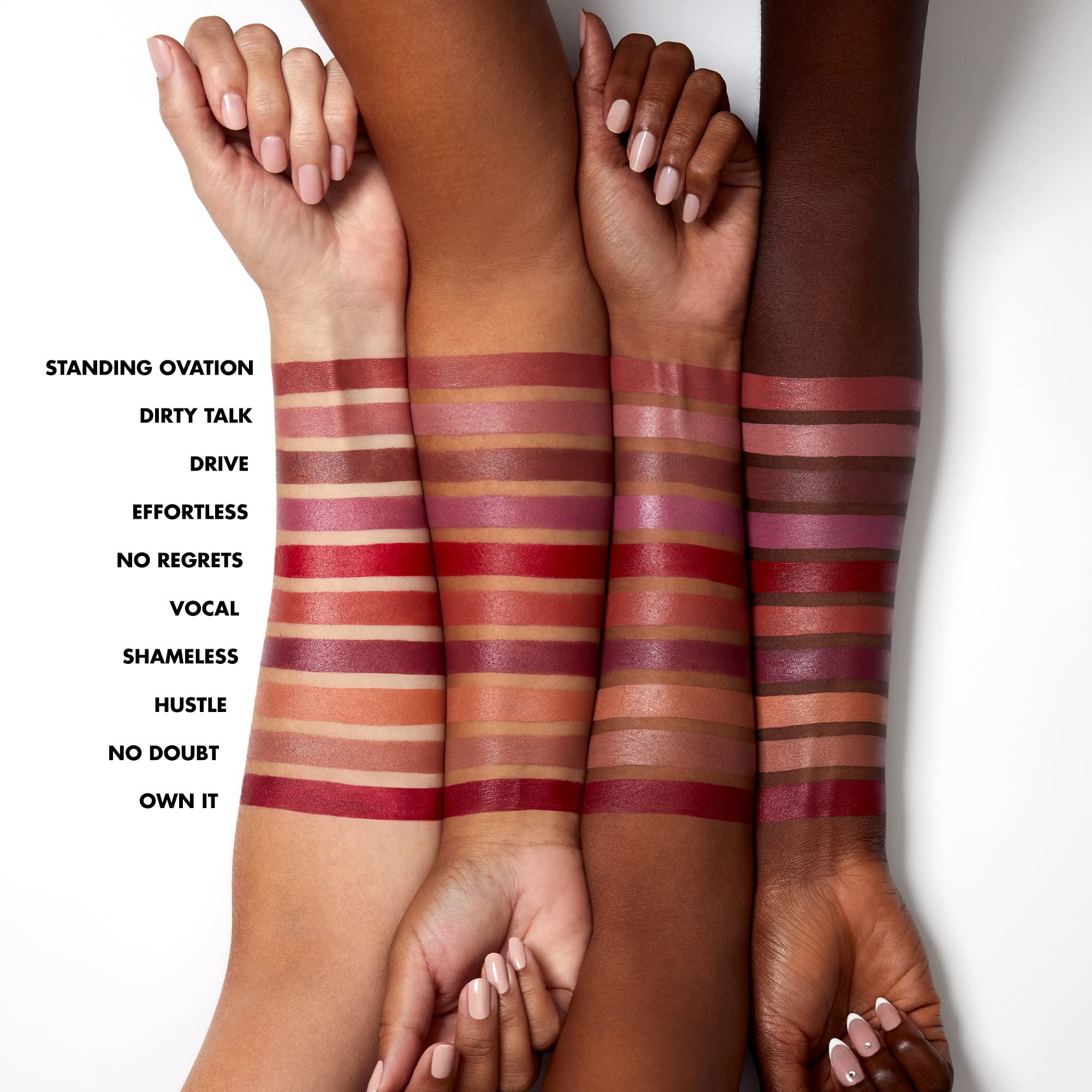 e.l.f. O Face Satin Lipstick, Richly Pigmented, Nourishing & Long-Lasting Creamy Lipstick, Infused With Jojoba, Vegan & Cruelty-Free, Effortless
