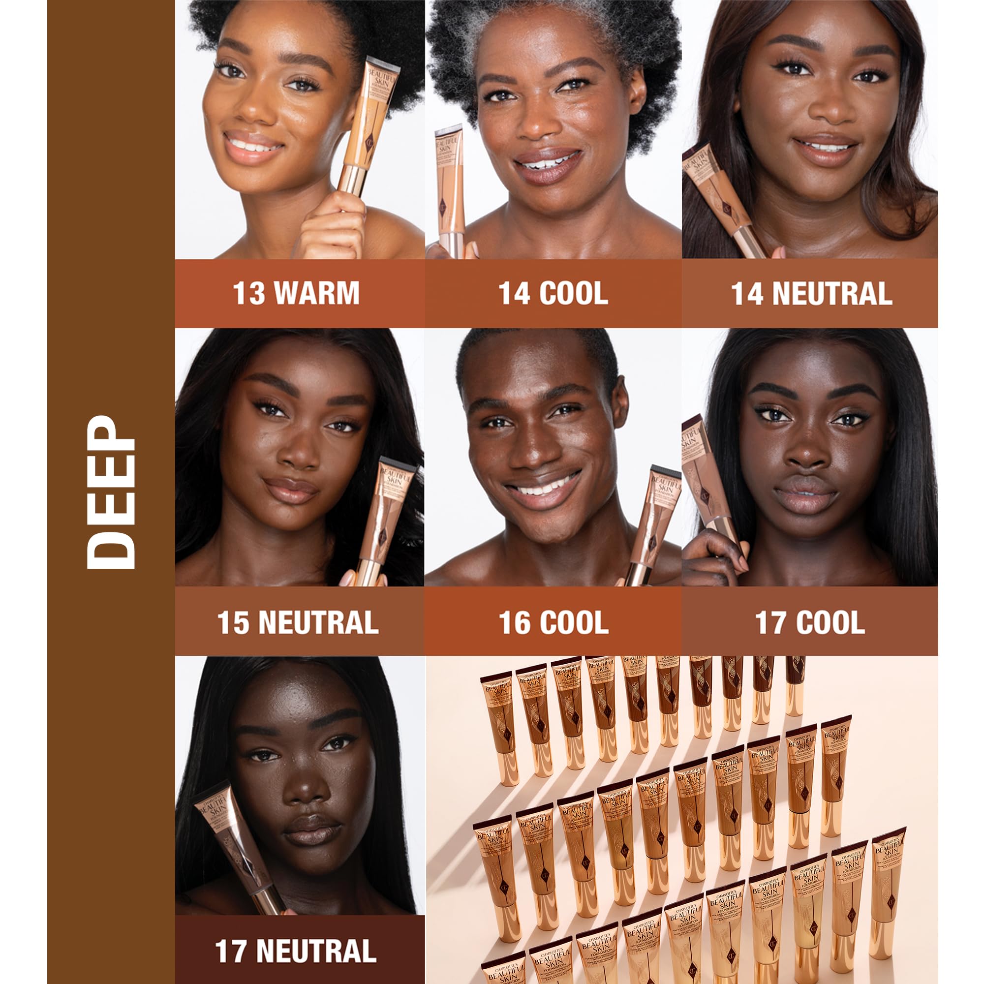 Charlotte Tilbury Beautiful Skin Medium Coverage Hydrating Foundation - Buildable Liquid Makeup for Instant Glow, Plumping Hydration & Lasting Skincare Benefits - 17 Neutral