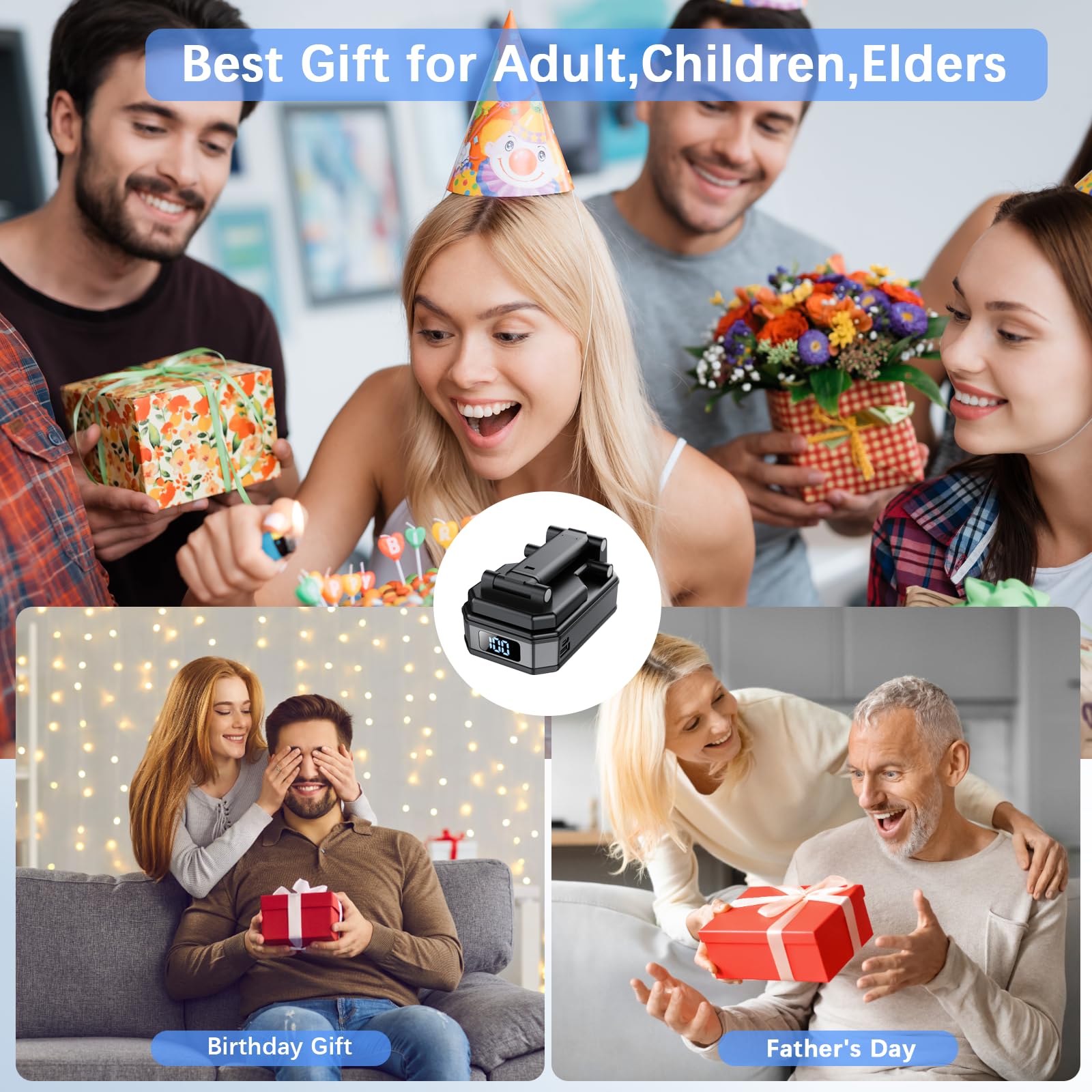 buwy Gifts for Men Women, Cell Phone Stand with Wireless Bluetooth Speaker and 8 RGB Ambient Light, Anti-Slip Base HD Surround Sound, Bluetooth Speaker for Desk Home and Outdoors