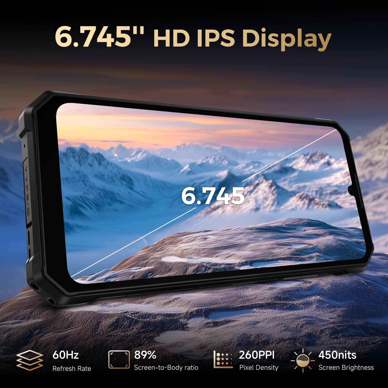 FOSSIBOT F109S Rugged Phone Unlocked,24GB+256GB/2TB,10600mAh Battery Phones, Android 15 Rugged Smartphone,Dual Display 6.745'' HD+1.32'' Cell Phone,50MP+16MP+5MP Camera,Dual SIM 4G Phone