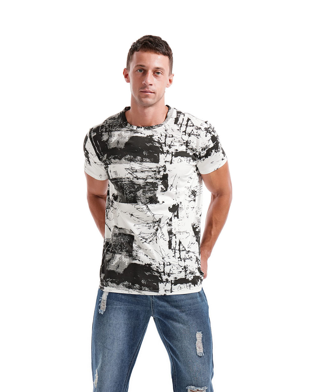 KLIEGOU Mens Hipster Hip-Hop Premiun Tees - Latest Fashion Print T-Shirts White XL