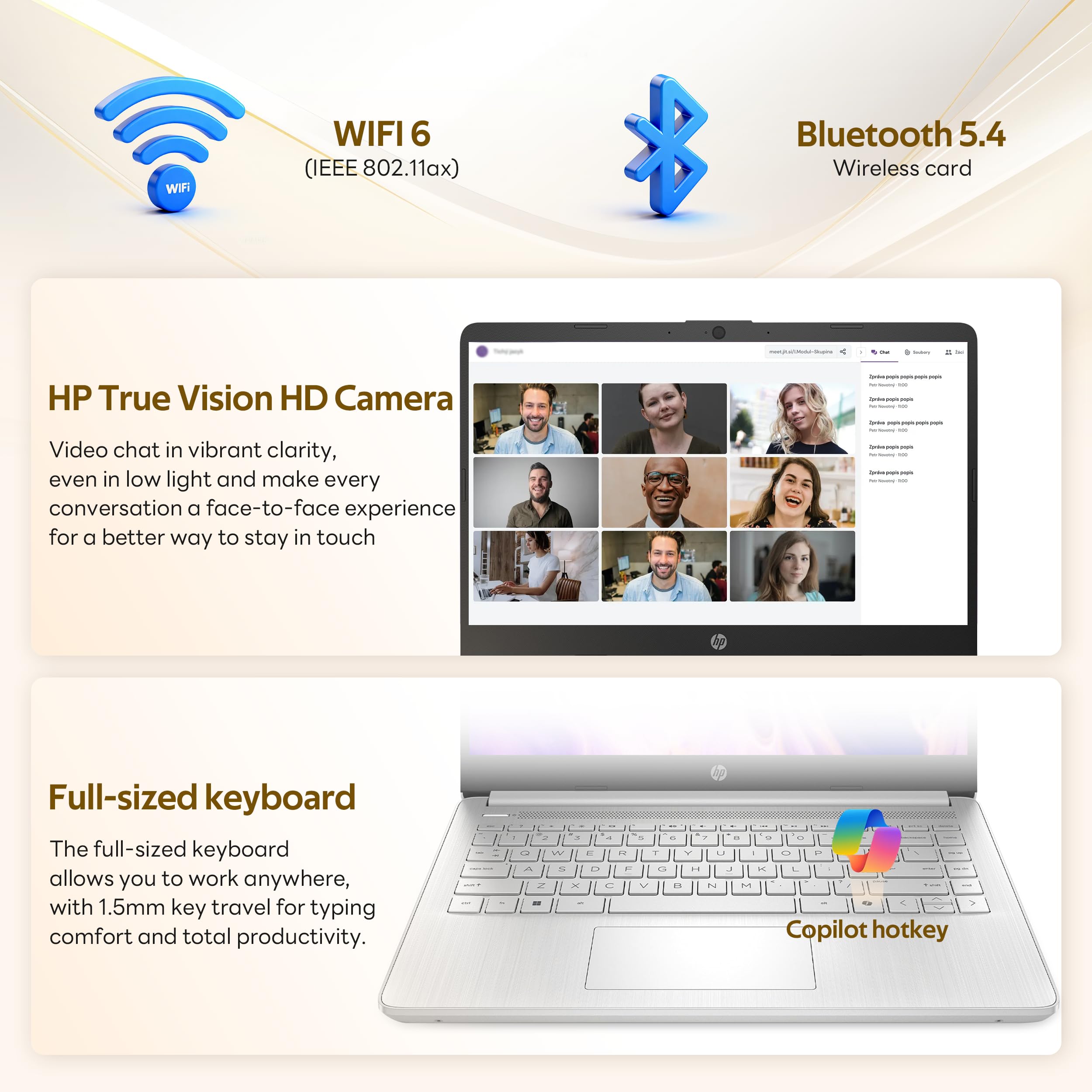HP Flagship 14" HD Student&Business Laptop with AI Copilot, 13th Gen Intel 4-Core, 4GB RAM, 1.12TB Storage (128GB UFS + 1TB Docking Station), 1 Year Office 365, Wi-Fi 6, Win 11 S, Natural Silver