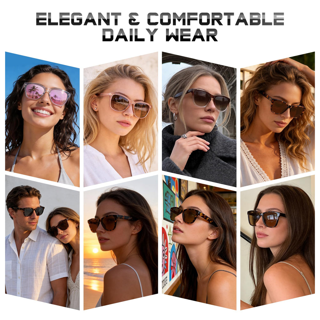 DANAMY Sunglasses Womens Polarized Sunglasses for Women Trendy Designer Mirrored UV Protection Sun Glasses