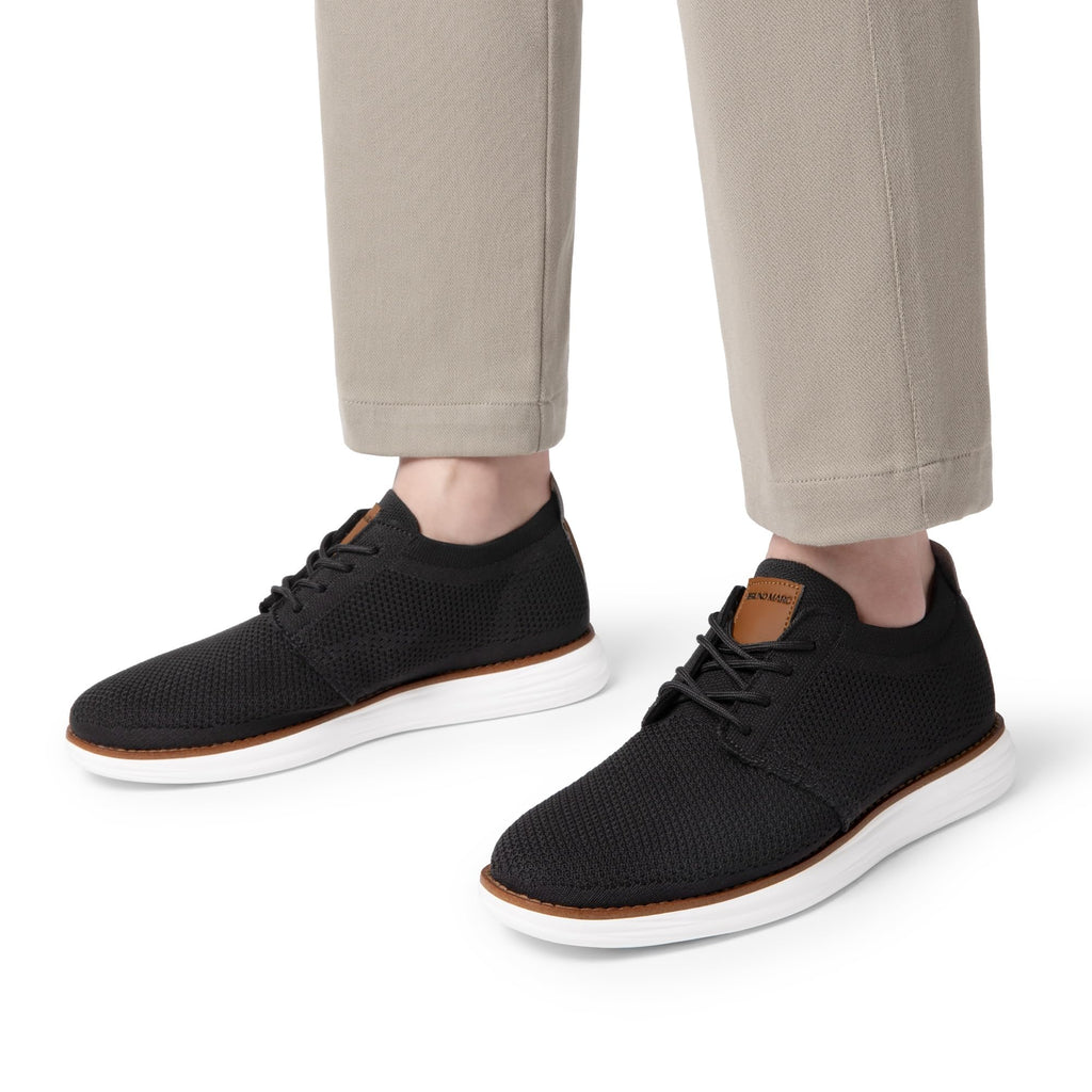 Bruno Marc Men's KnitFlex Breeze Mesh Sneakers Oxfords Lace-Up Lightweight Casual Walking Shoes,Size 11,Black,GRAND-01