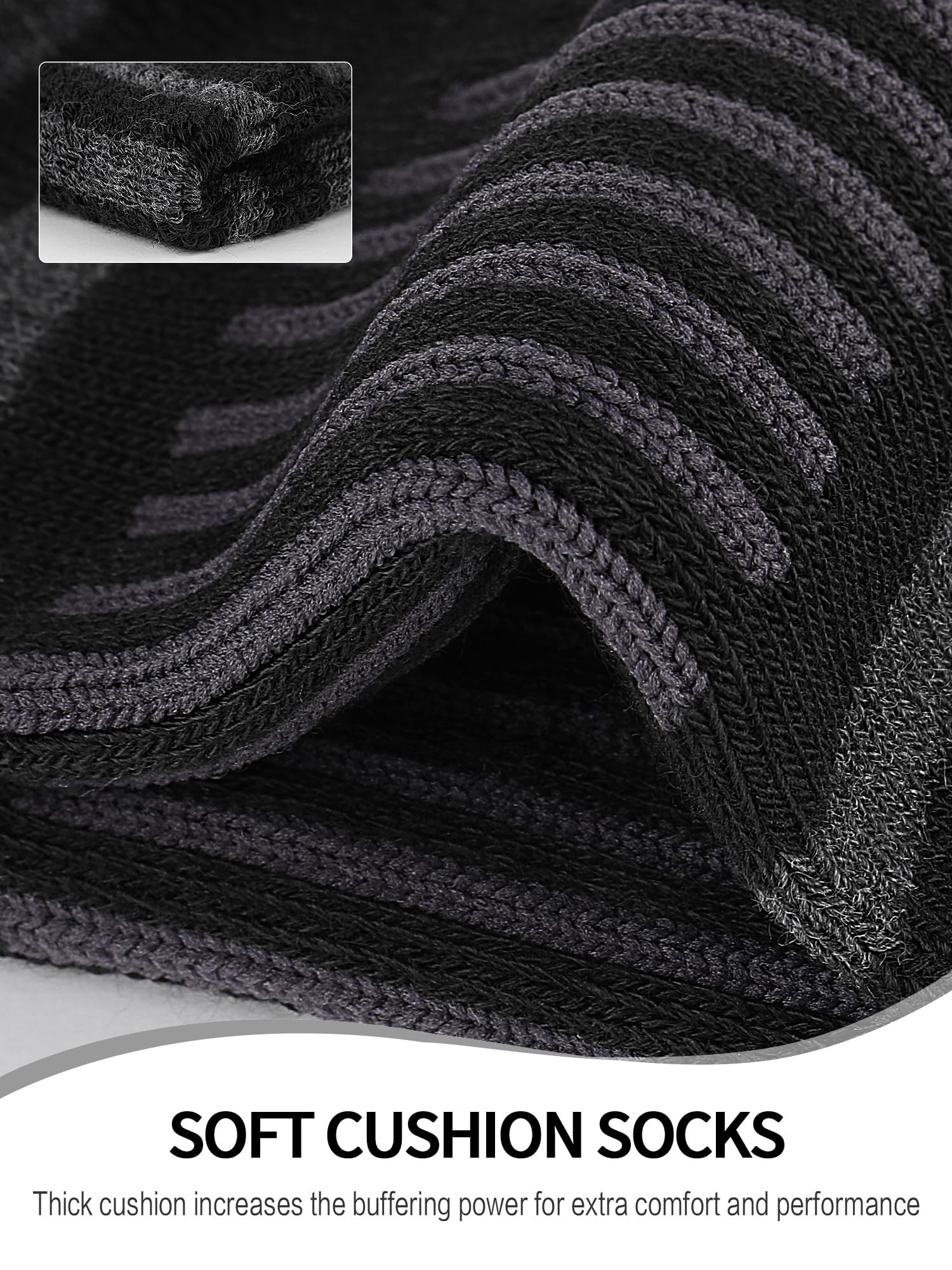 Airacker Athletic Quarter Socks with Cushion Running Ankle Socks for Men Women 6 Pairs
