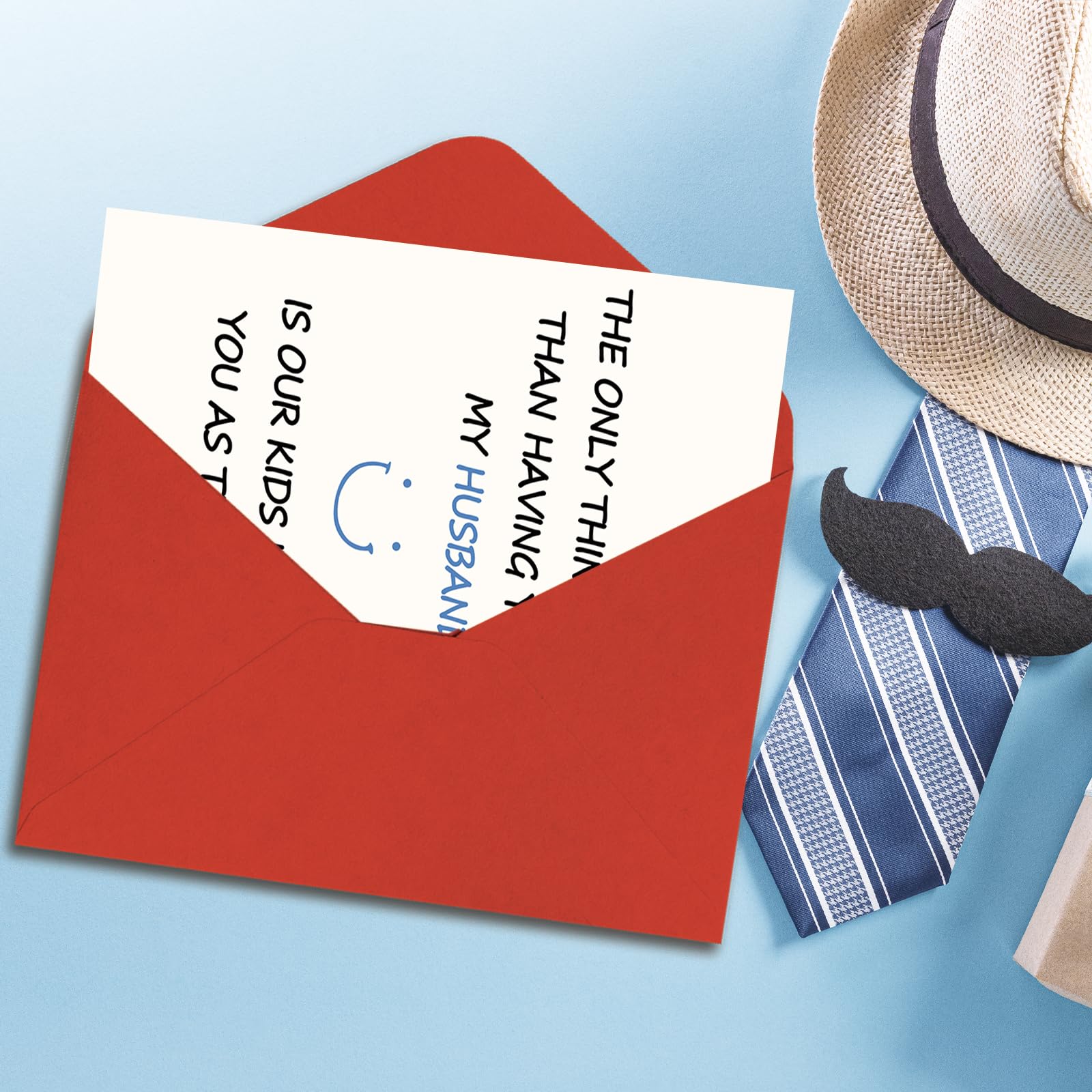 OJsensai Father's Day Card Gifts for Husband from Wife, Husband and Father Appreciation Card from Kids Family, Sweet Family Love Fathers Day Gift Idea
