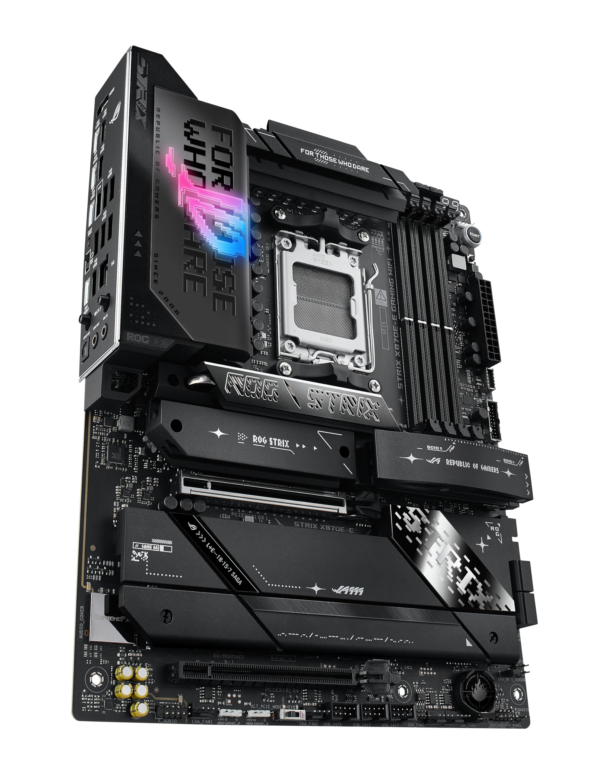 ASUS ROG Strix X870E-E Gaming WiFi AMD AM5 X870 ATX Motherboard 18+2+2 Power Stages, Dynamic OC Switcher, Core Flex, DDR5 AEMP, WiFi 7, 5X M.2, PCIe® 5.0, Q-Release Slim, USB4®, AI OCing & Networking