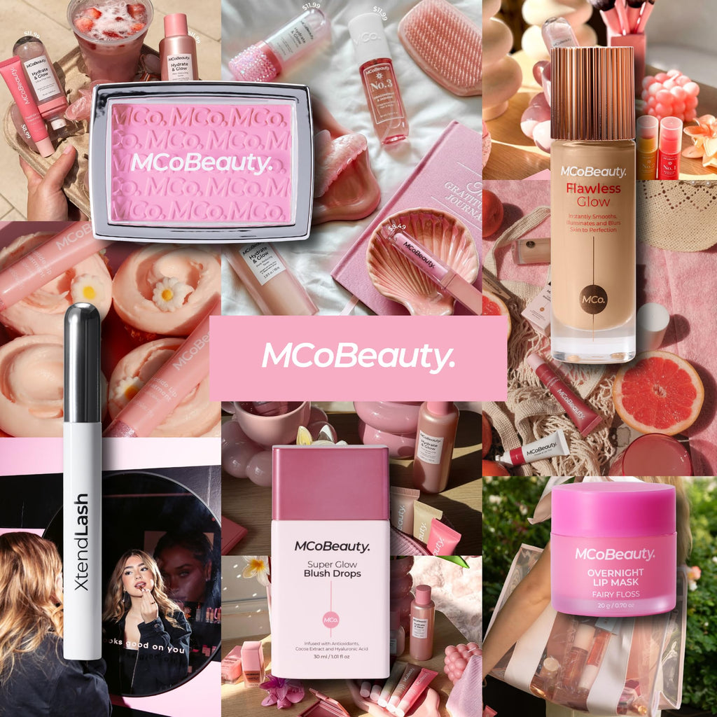 MCoBeauty Super Glow Blush Drops - Blush Pink - Liquid Cheek Color - Buildable Warm Flush with Jojoba Oil Hyaluronic Acid Cocoa Extract White Tea Antioxidants - Vegan & Cruelty Free