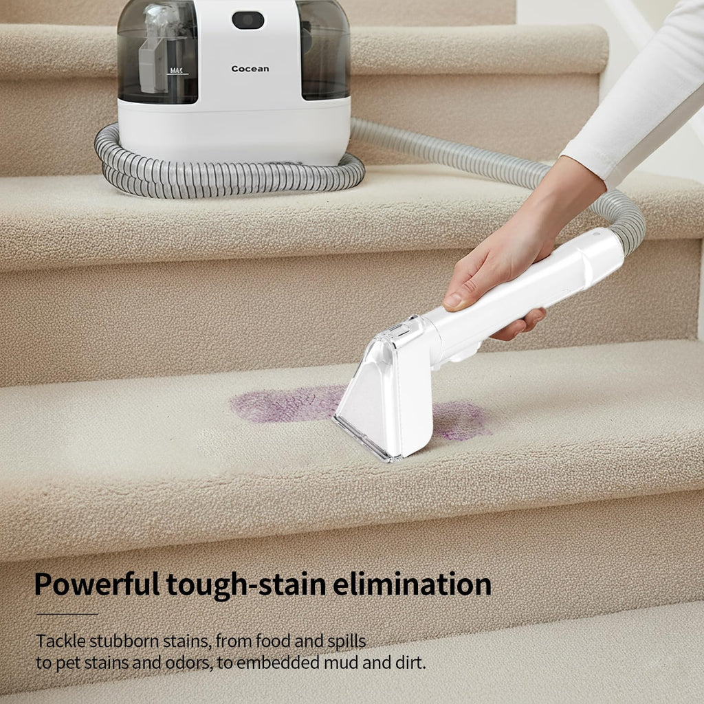 COCEAN Carpet Cleaner Machine With Carpet Shampooer, Upholstery cleaner, Carpet Shampooer Machine, 250ML Rug Shampooer, Spot Cleaner Machine, Couch, Pets, Furniture,Car detailing With 4 Cleaning Tools