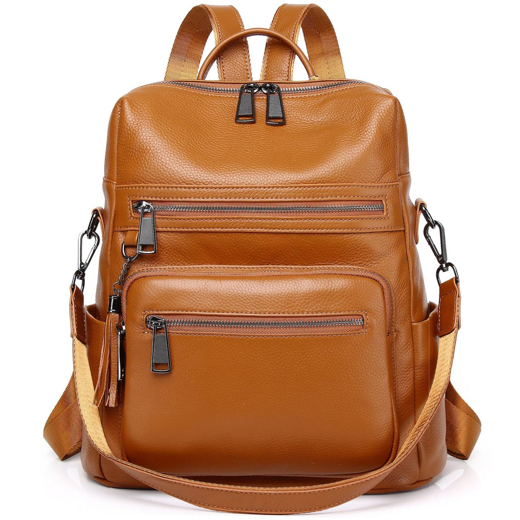 Wesccimo Genuine Leather Backpack Purse For Women