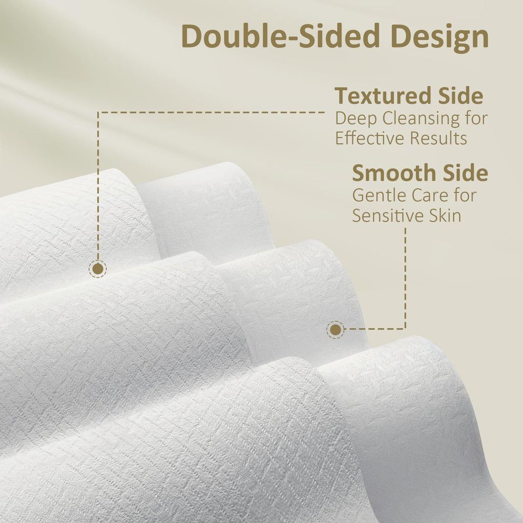 Ourmed Life Face Towels, Disposable Biodegradable Facial Towels for Sensitive Skin, Lint- free Face Wipes for Washing Face, Skincare and Makeup Remover, Dry Wipes, 10"×12" Extra Large, 50 Count