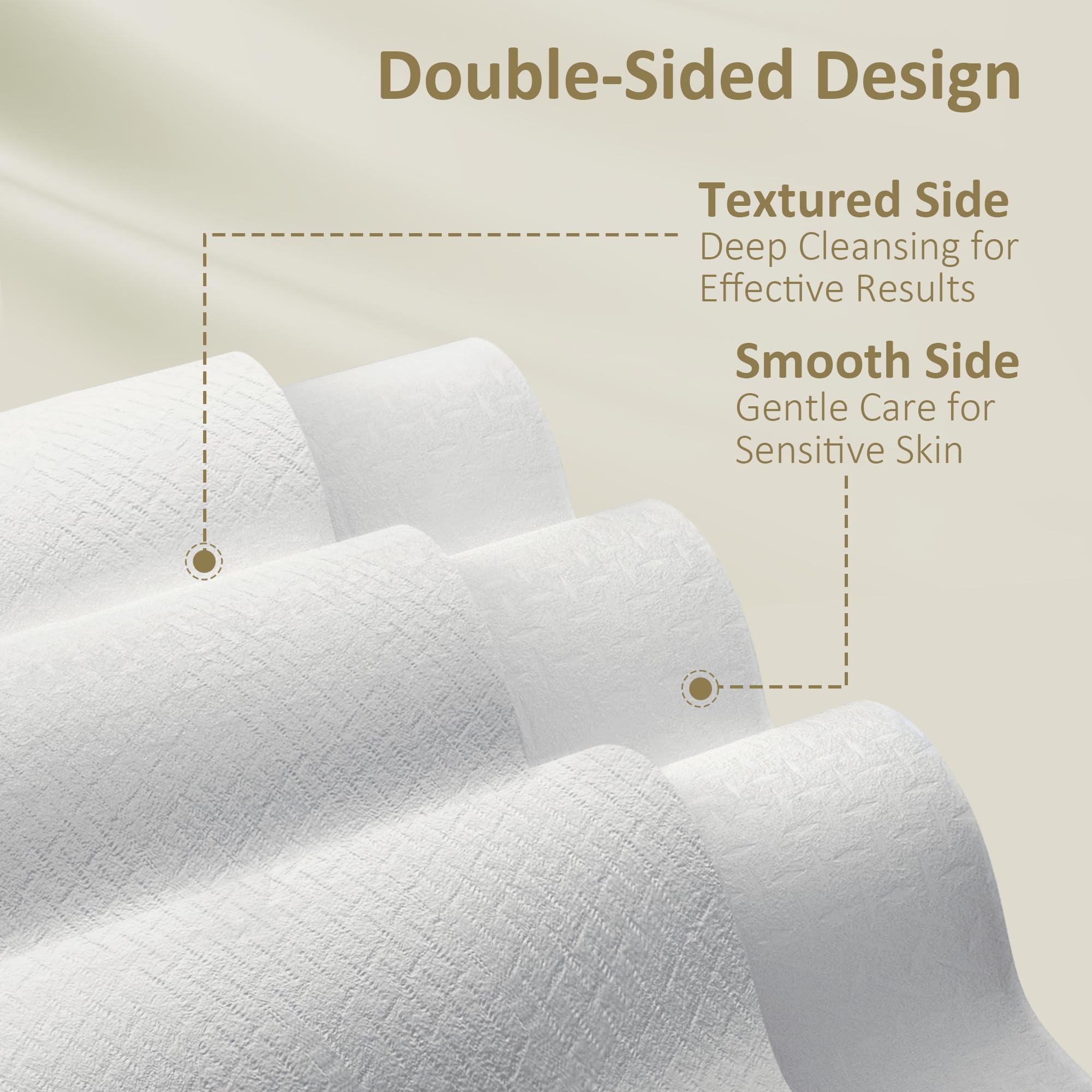 Ourmed Life Face Towels, Disposable Biodegradable Facial Towels for Sensitive Skin, Lint- free Face Wipes for Washing Face, Skincare and Makeup Remover, Dry Wipes, 10"×12" Extra Large, 50 Count