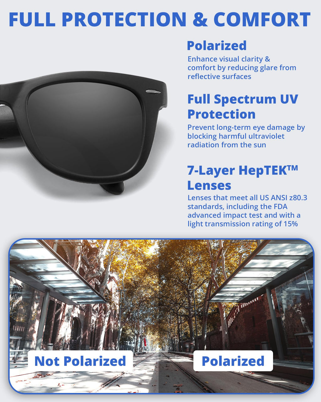 Foldies Classic Folding Sunglasses Polarized, UV400, UVA, UVB Protection for Men Women, Folding Sunglasses Leather Case