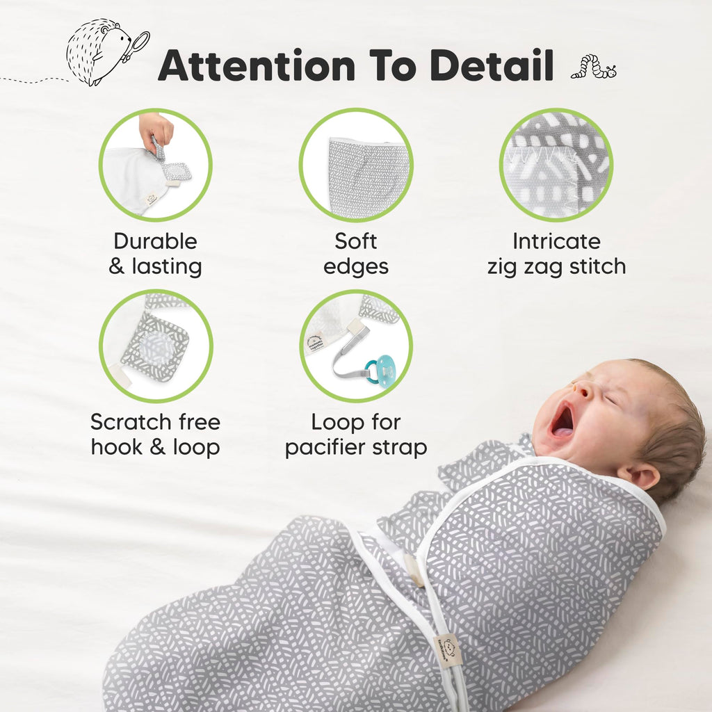 KeaBabies 3-Pack Organic Baby Swaddle Sleep Sacks - Swaddles for Newborns, Infant 0-3 Months, Baby Girls, Boys, Soft & Snug Newborn Sleep Sack, Nursery Swaddling Blankets (Nordic)