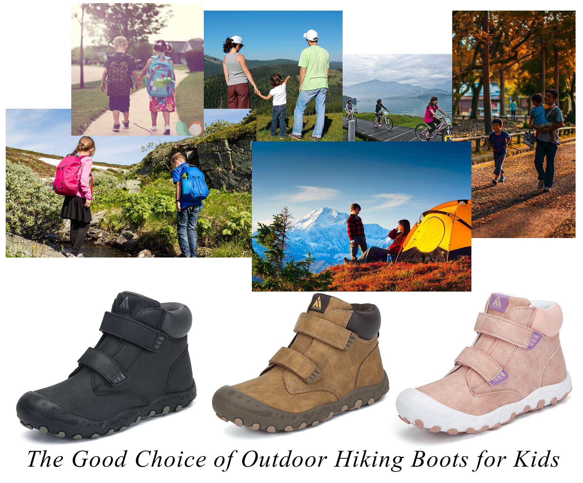 Mishansha Kids Hiking Boots Toddler Girls Boys Hiking Shoes Water-Resistant Anti-Collision Non-Slip Athletic Outdoor Trekking Boots