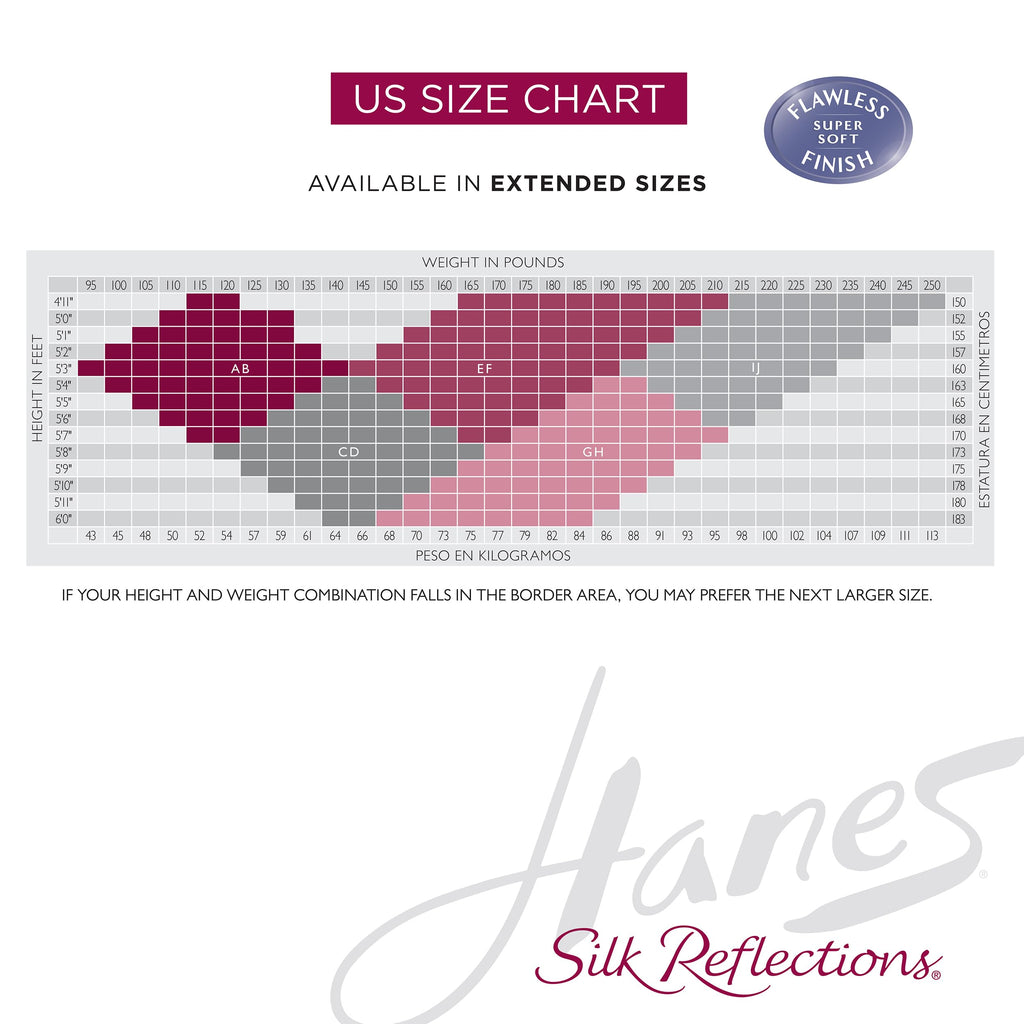 Hanes Silk Reflections Sheer Toe, Silky Sheer Finish Thigh Highs, Jet, Size AB (Pack of 1)