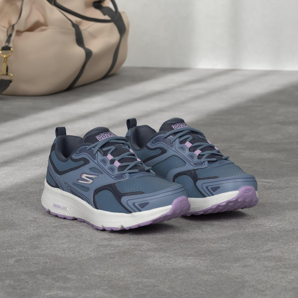 Skechers Women's Go Run Consistent Sneaker, Blue/Purple, 7.5 Wide