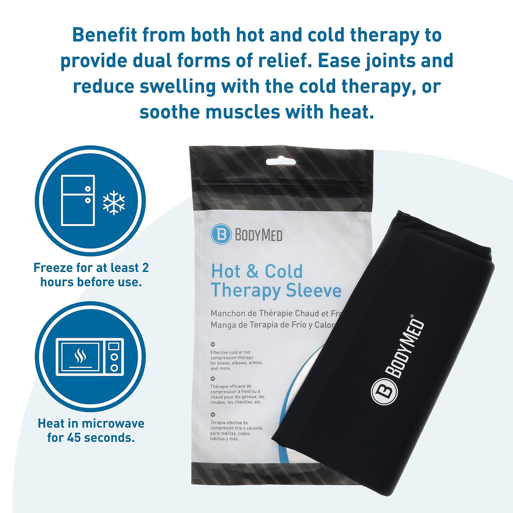 BodyMed 360° Hot & Cold Sleeve for Knee, Elbow, Ankle, Wrist Discomfort Relief – Flexible, Reusable Gel Ice Pack Compression Therapy for Sprains, Arthritis, Tendonitis - Small